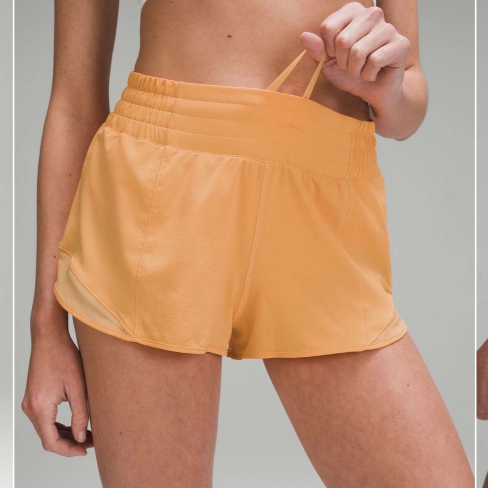 Lululemon Hotty Hot High-Rise Lined Short 2.5" - Mango Dream